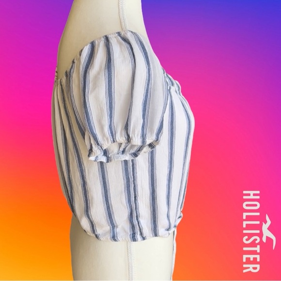 Hollister Blue and White Striped Blouse - Picture 7 of 11